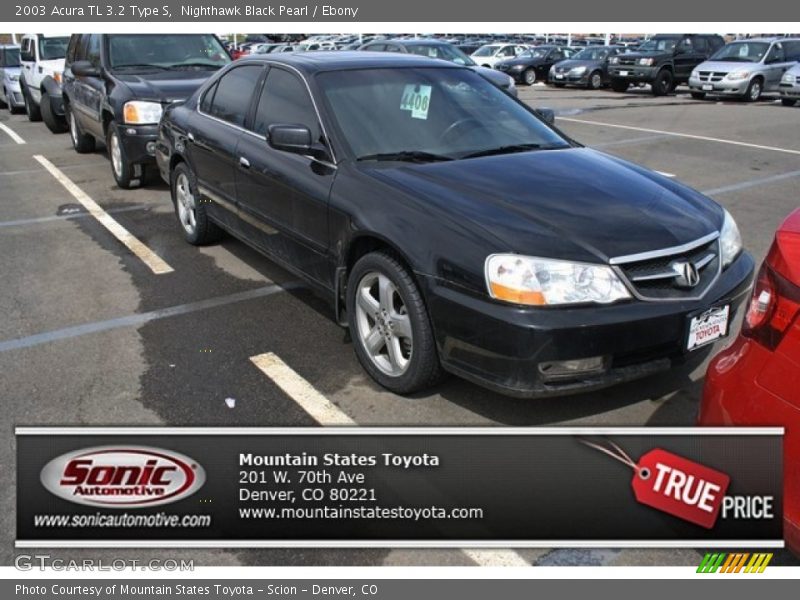 Nighthawk Black Pearl / Ebony 2003 Acura TL 3.2 Type S