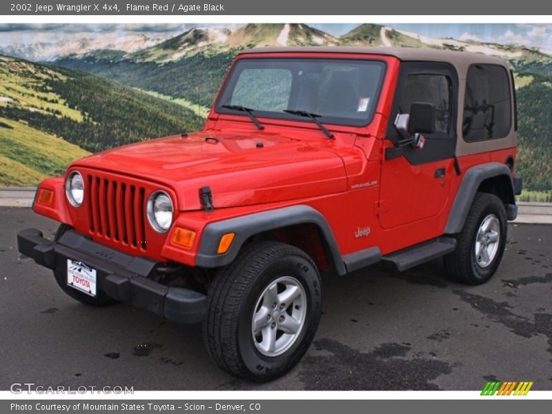 Flame Red / Agate Black 2002 Jeep Wrangler X 4x4