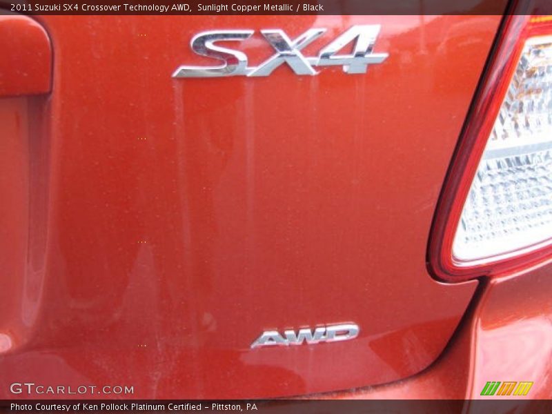 Sunlight Copper Metallic / Black 2011 Suzuki SX4 Crossover Technology AWD