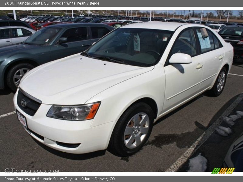 Powder White Pearl / Beige 2006 Hyundai Sonata GL