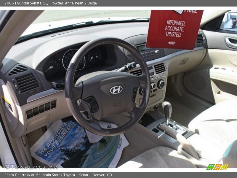 Powder White Pearl / Beige 2006 Hyundai Sonata GL