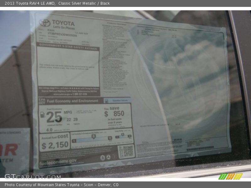 Classic Silver Metallic / Black 2013 Toyota RAV4 LE AWD