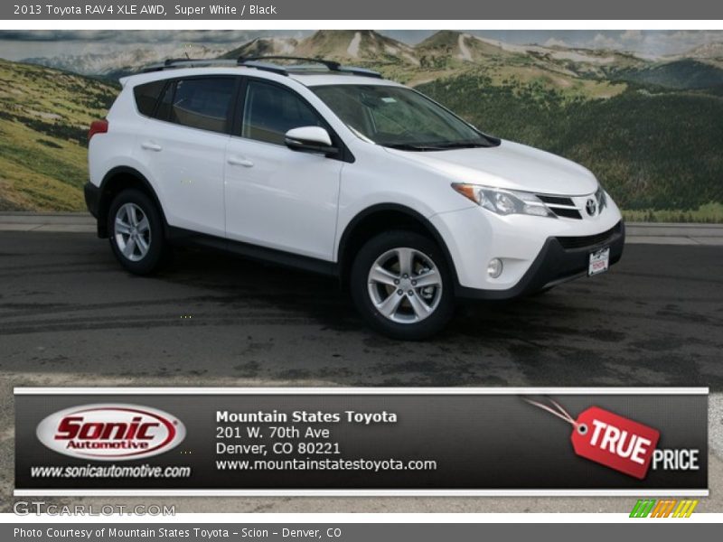 Super White / Black 2013 Toyota RAV4 XLE AWD