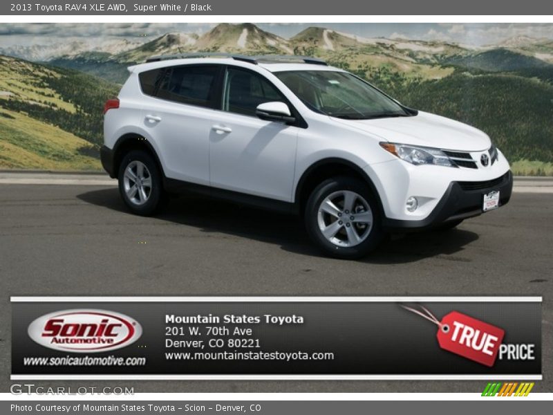 Super White / Black 2013 Toyota RAV4 XLE AWD