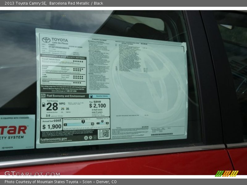 Barcelona Red Metallic / Black 2013 Toyota Camry SE