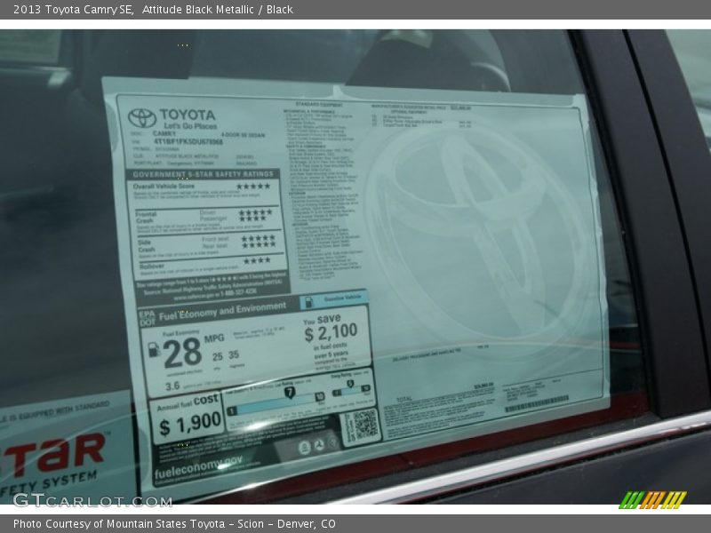 Attitude Black Metallic / Black 2013 Toyota Camry SE