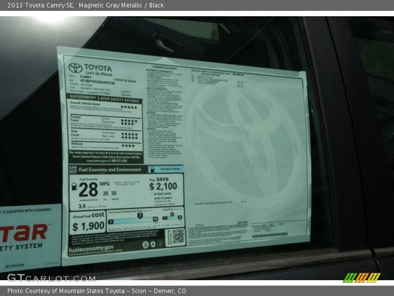 Magnetic Gray Metallic / Black 2013 Toyota Camry SE