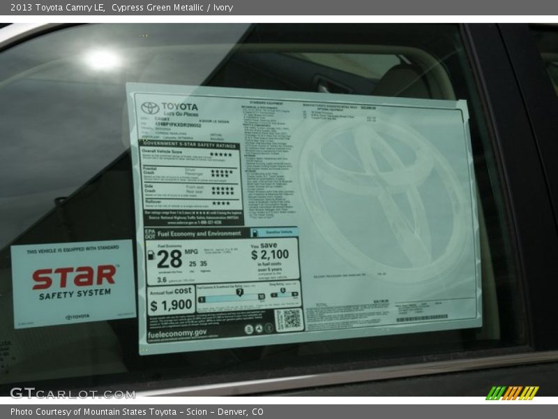 Cypress Green Metallic / Ivory 2013 Toyota Camry LE