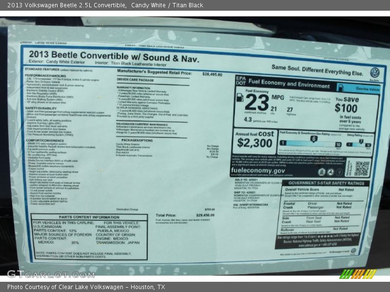 Candy White / Titan Black 2013 Volkswagen Beetle 2.5L Convertible