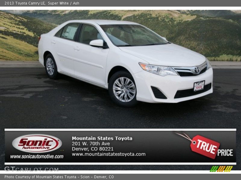 Super White / Ash 2013 Toyota Camry LE