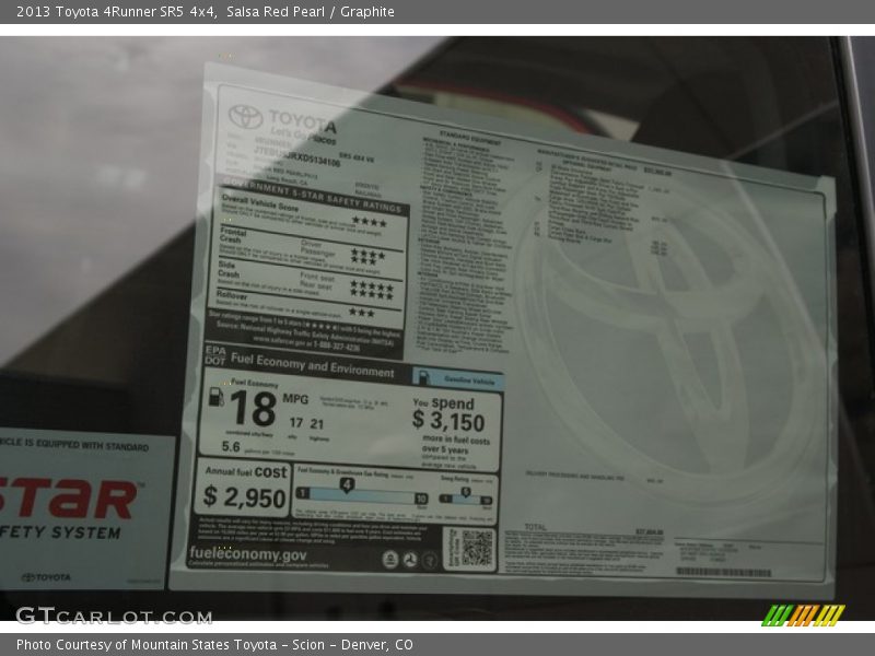 Salsa Red Pearl / Graphite 2013 Toyota 4Runner SR5 4x4