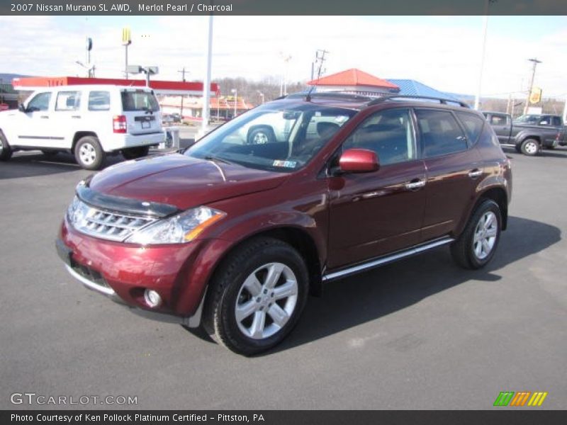 Merlot Pearl / Charcoal 2007 Nissan Murano SL AWD