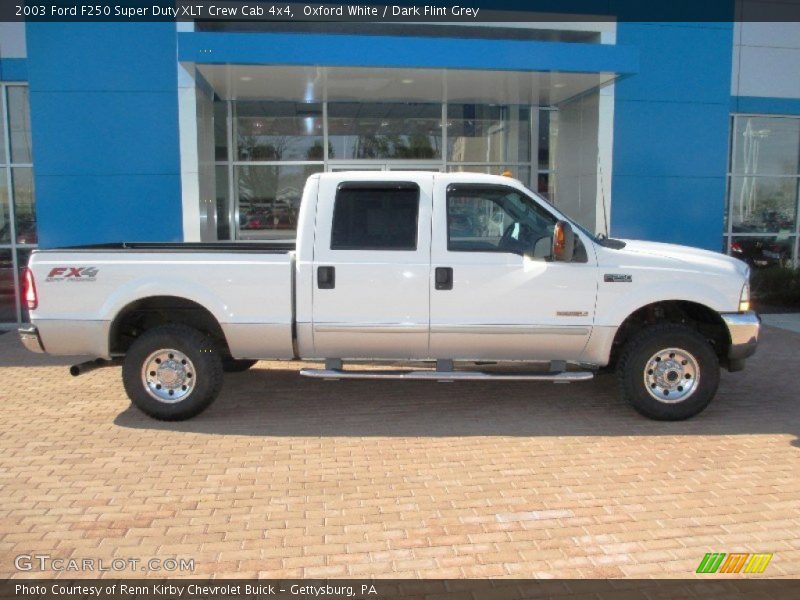 Oxford White / Dark Flint Grey 2003 Ford F250 Super Duty XLT Crew Cab 4x4