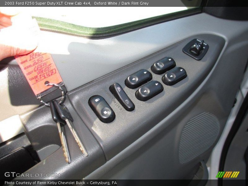 Oxford White / Dark Flint Grey 2003 Ford F250 Super Duty XLT Crew Cab 4x4
