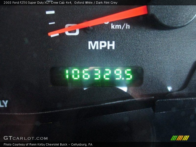 Oxford White / Dark Flint Grey 2003 Ford F250 Super Duty XLT Crew Cab 4x4