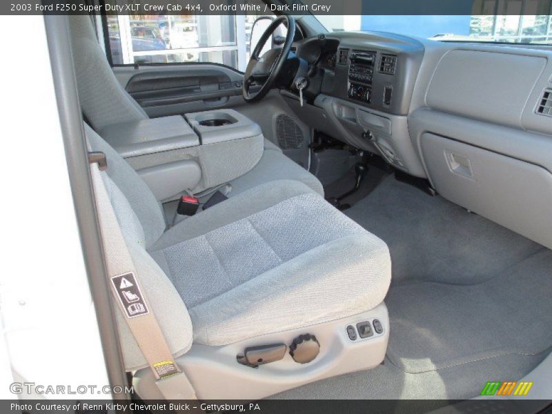 Oxford White / Dark Flint Grey 2003 Ford F250 Super Duty XLT Crew Cab 4x4