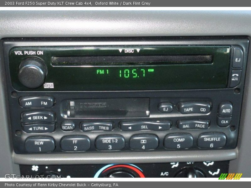 Oxford White / Dark Flint Grey 2003 Ford F250 Super Duty XLT Crew Cab 4x4