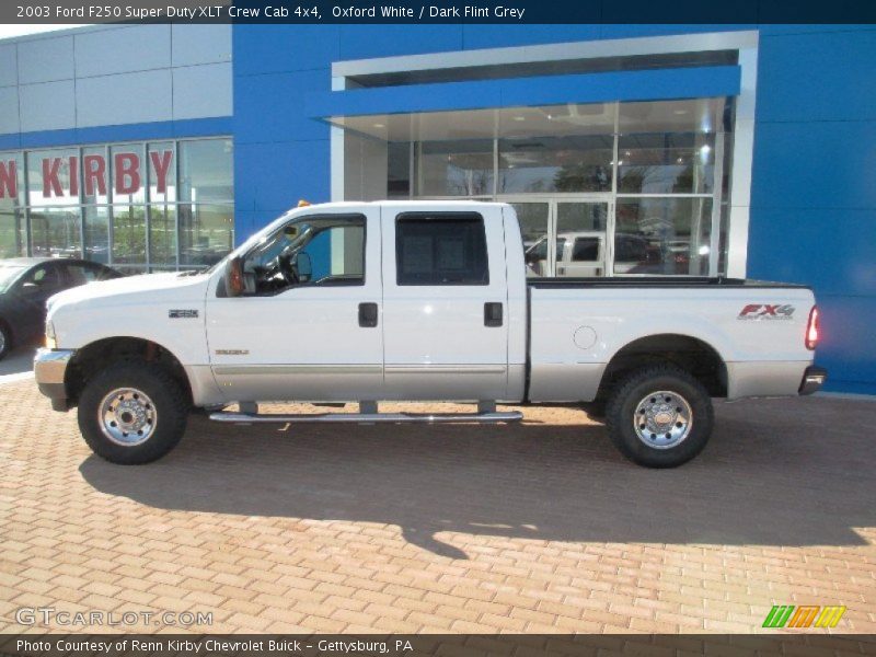 Oxford White / Dark Flint Grey 2003 Ford F250 Super Duty XLT Crew Cab 4x4