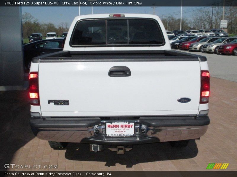 Oxford White / Dark Flint Grey 2003 Ford F250 Super Duty XLT Crew Cab 4x4