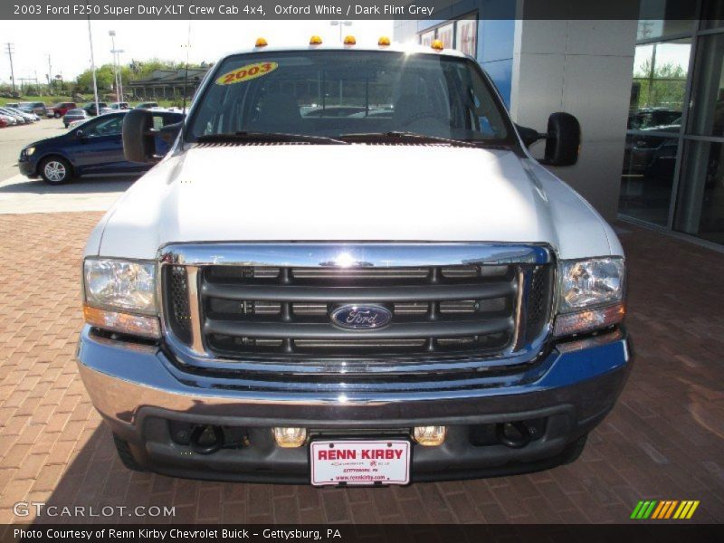 Oxford White / Dark Flint Grey 2003 Ford F250 Super Duty XLT Crew Cab 4x4