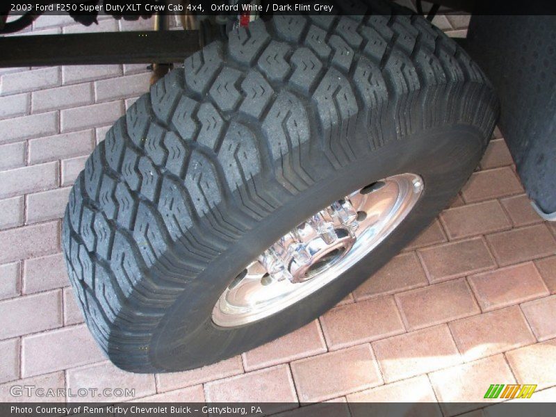 Oxford White / Dark Flint Grey 2003 Ford F250 Super Duty XLT Crew Cab 4x4