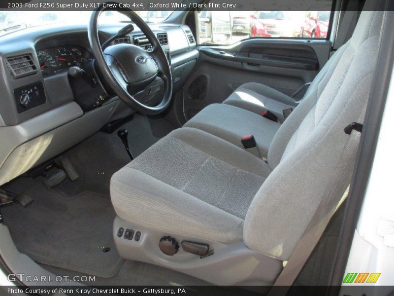 Oxford White / Dark Flint Grey 2003 Ford F250 Super Duty XLT Crew Cab 4x4