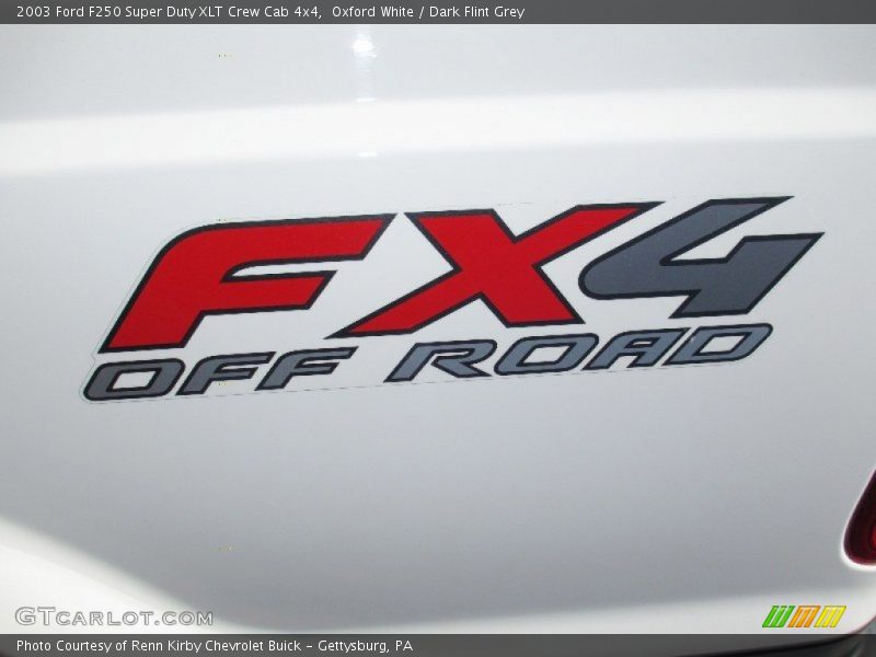 Oxford White / Dark Flint Grey 2003 Ford F250 Super Duty XLT Crew Cab 4x4