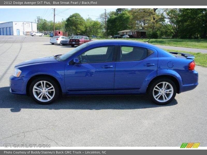 Blue Streak Pearl / Black/Red 2012 Dodge Avenger SXT Plus