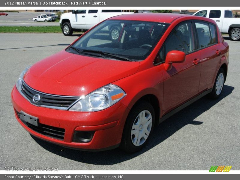 Red Alert / Charcoal 2012 Nissan Versa 1.8 S Hatchback