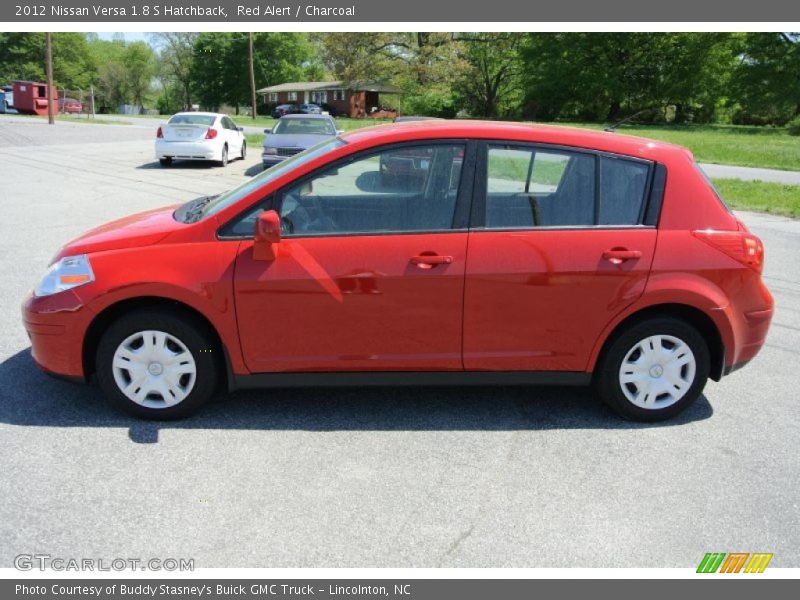 Red Alert / Charcoal 2012 Nissan Versa 1.8 S Hatchback