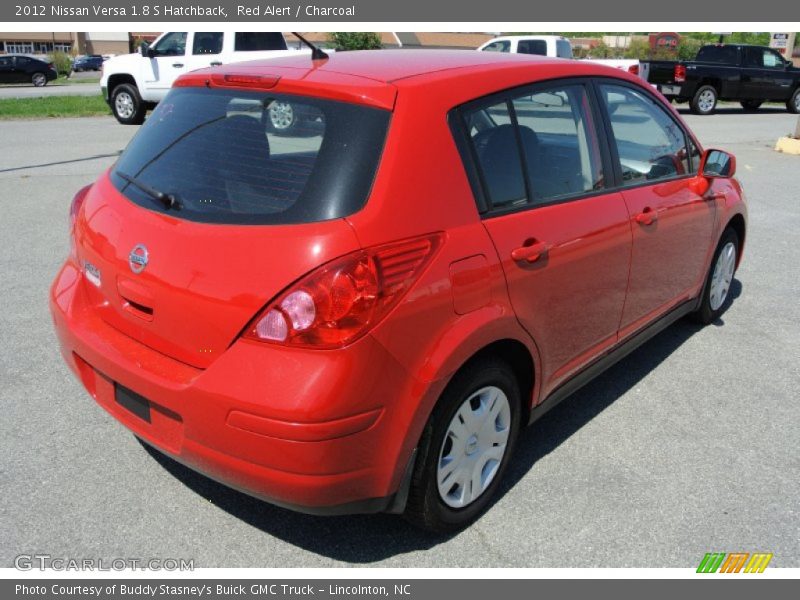 Red Alert / Charcoal 2012 Nissan Versa 1.8 S Hatchback