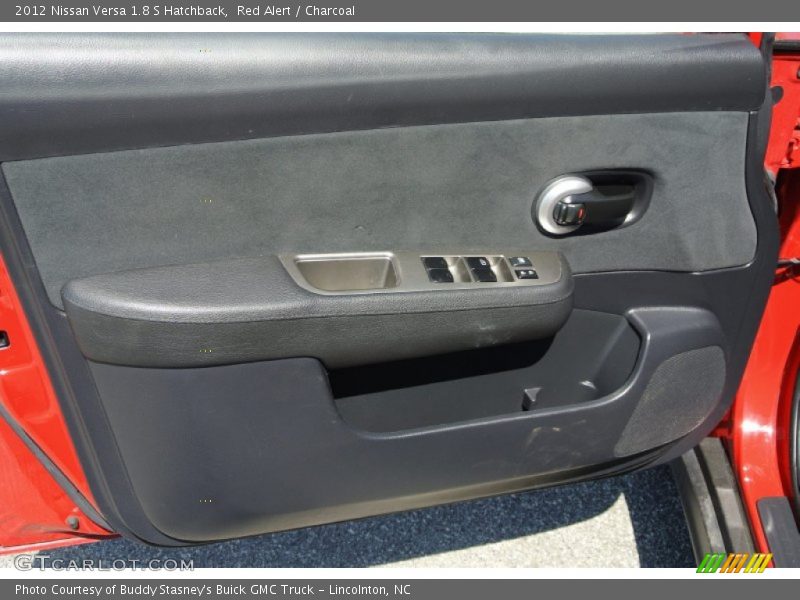 Red Alert / Charcoal 2012 Nissan Versa 1.8 S Hatchback