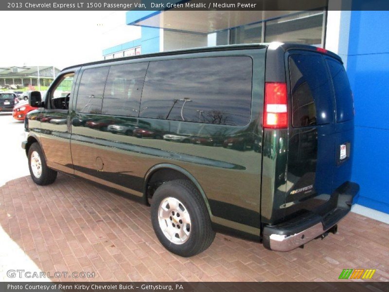 Dark Green Metallic / Medium Pewter 2013 Chevrolet Express LT 1500 Passenger Van