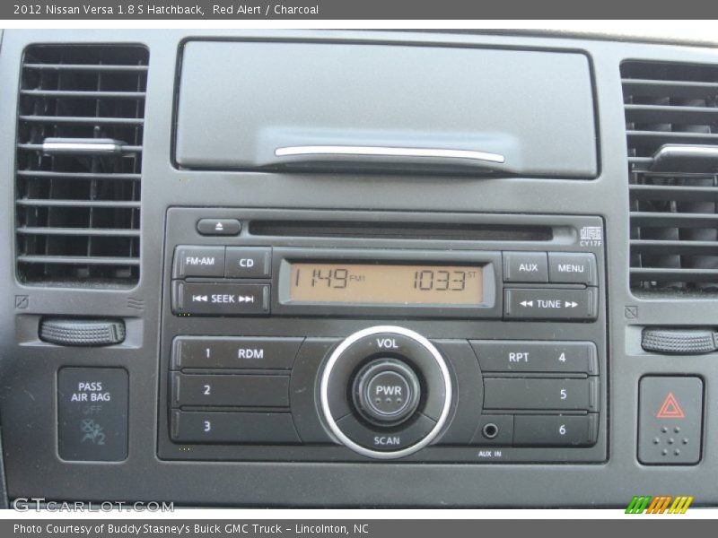 Red Alert / Charcoal 2012 Nissan Versa 1.8 S Hatchback