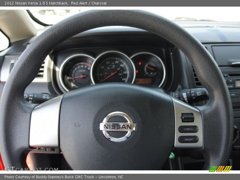 Red Alert / Charcoal 2012 Nissan Versa 1.8 S Hatchback