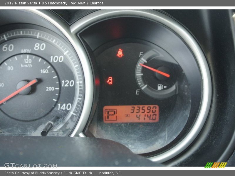 Red Alert / Charcoal 2012 Nissan Versa 1.8 S Hatchback