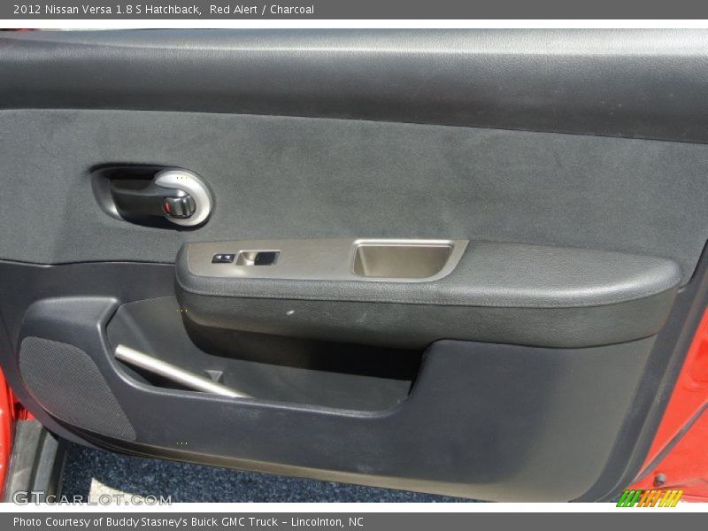 Red Alert / Charcoal 2012 Nissan Versa 1.8 S Hatchback