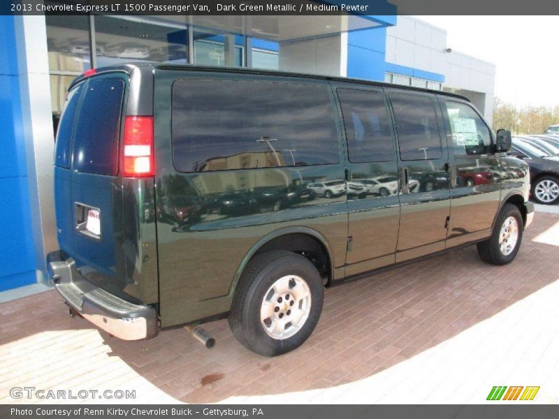 Dark Green Metallic / Medium Pewter 2013 Chevrolet Express LT 1500 Passenger Van