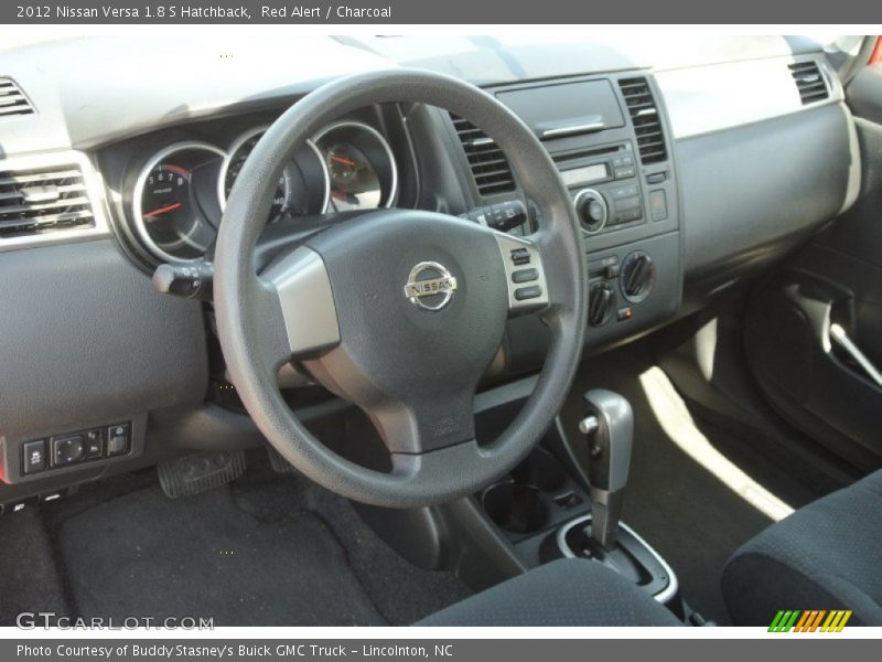 Red Alert / Charcoal 2012 Nissan Versa 1.8 S Hatchback