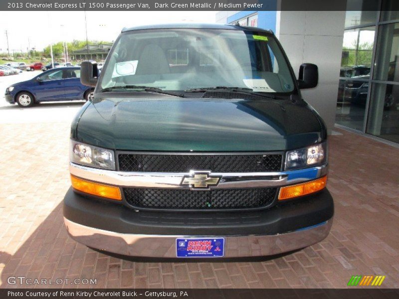 Dark Green Metallic / Medium Pewter 2013 Chevrolet Express LT 1500 Passenger Van