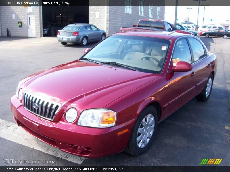 Ruby Red / Gray 2004 Kia Optima LX