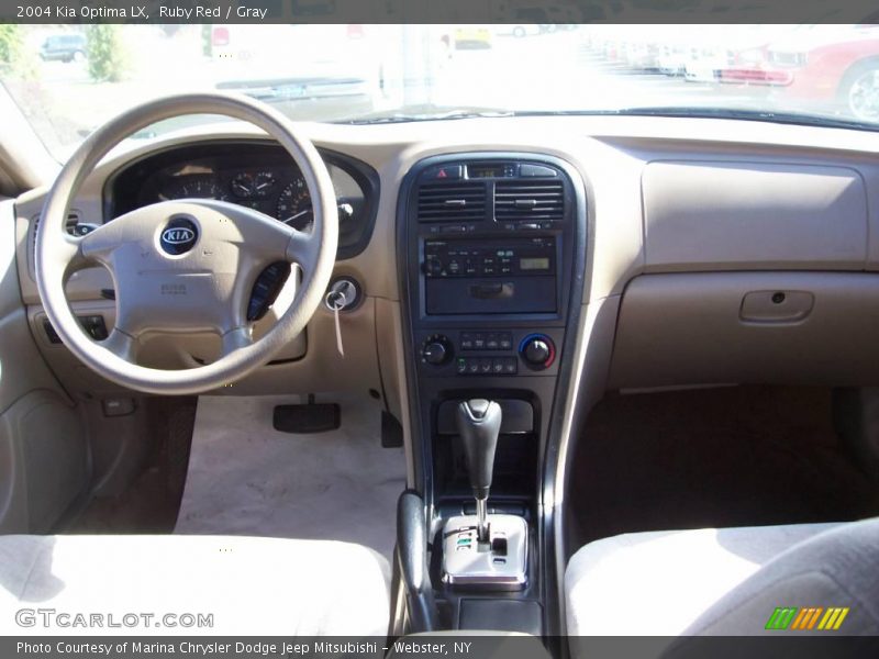 Ruby Red / Gray 2004 Kia Optima LX