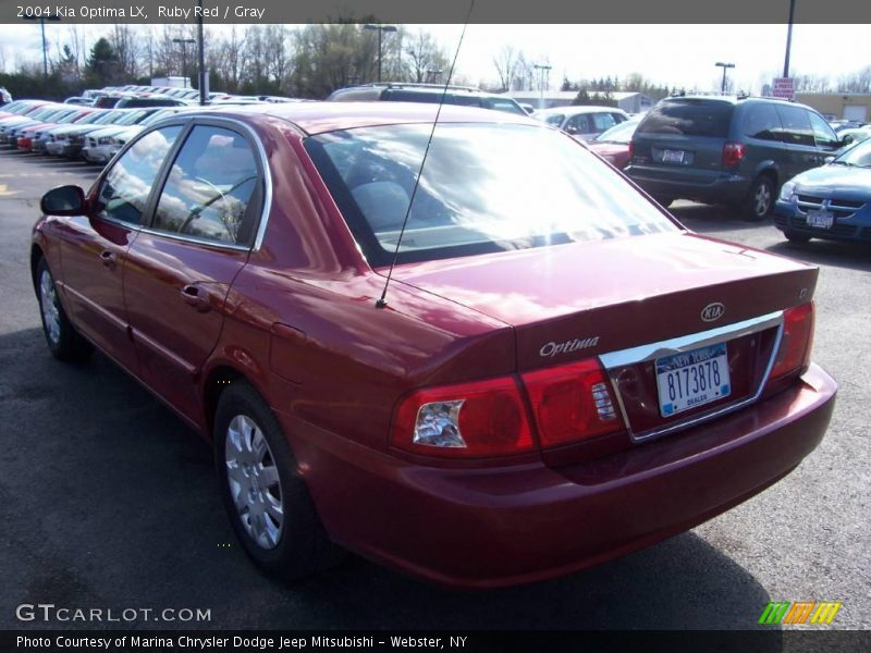 Ruby Red / Gray 2004 Kia Optima LX