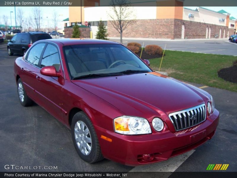 Ruby Red / Gray 2004 Kia Optima LX