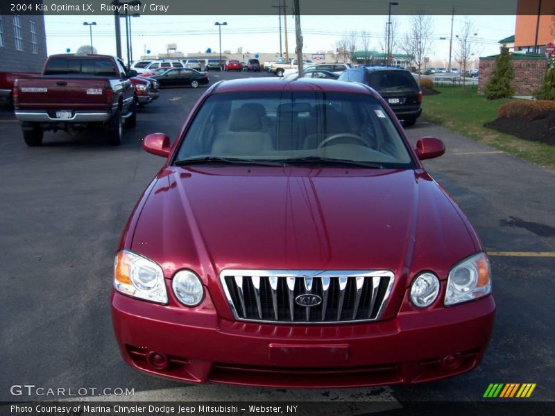 Ruby Red / Gray 2004 Kia Optima LX