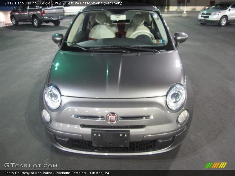 Grigio (Grey) / Tessuto Rosso/Avorio (Red/Ivory) 2012 Fiat 500 Pop
