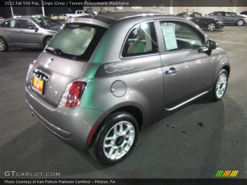 Grigio (Grey) / Tessuto Rosso/Avorio (Red/Ivory) 2012 Fiat 500 Pop