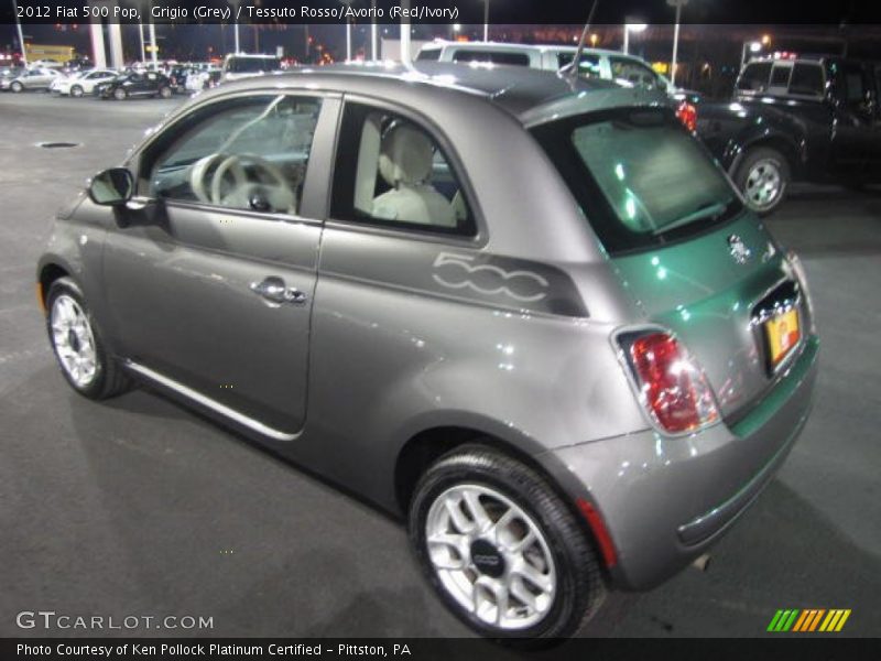 Grigio (Grey) / Tessuto Rosso/Avorio (Red/Ivory) 2012 Fiat 500 Pop
