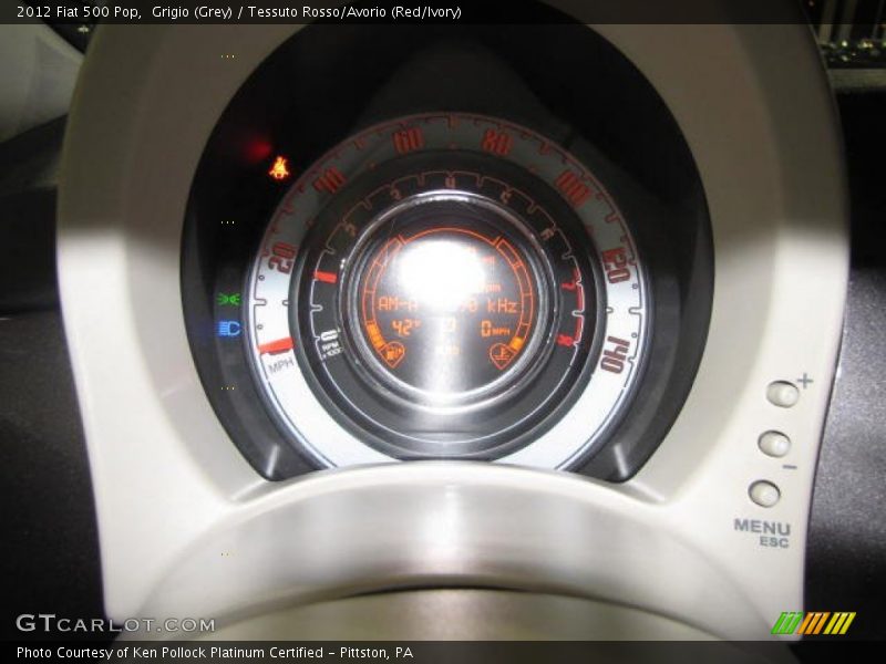 Grigio (Grey) / Tessuto Rosso/Avorio (Red/Ivory) 2012 Fiat 500 Pop
