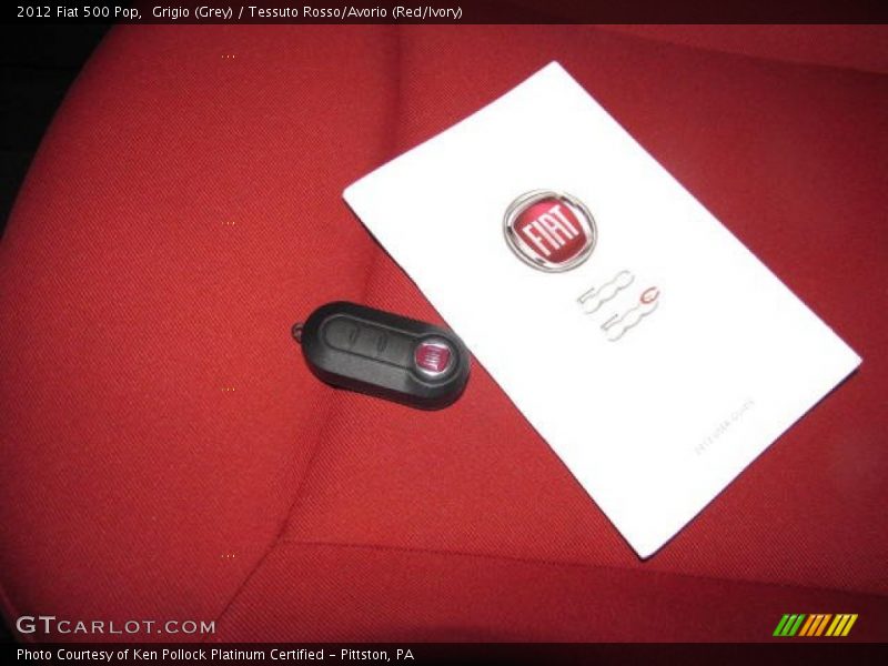 Grigio (Grey) / Tessuto Rosso/Avorio (Red/Ivory) 2012 Fiat 500 Pop
